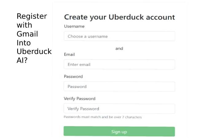 Register with Gmail Into Uberduck AI?