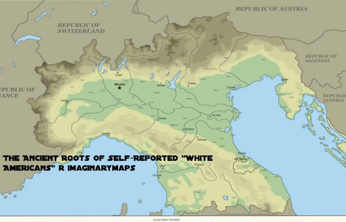 The Ancient Roots of Self-Reported "White Americans" r imaginarymaps