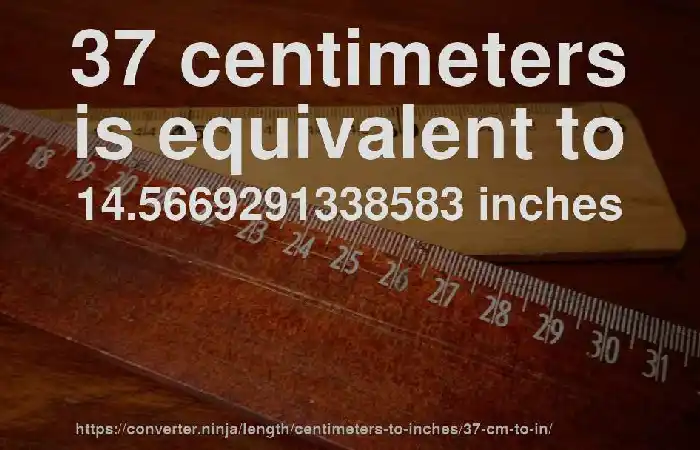 37 Cm to Inches How to convert conversion chart matrix, Formula method (1)