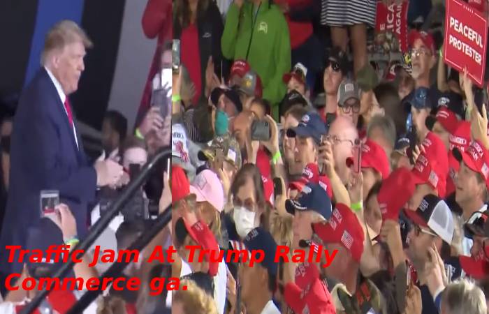 Traffic Jam At Trump Rally Commerce ga.