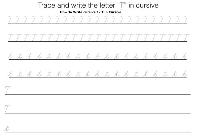 How To Write cursive t - T in Cursive