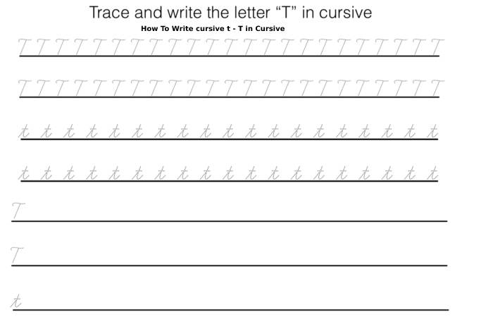 How To Write cursive t - T in Cursive