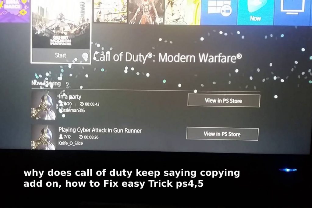 why does call of duty keep saying copying add on, how to Fix easy Trick ps