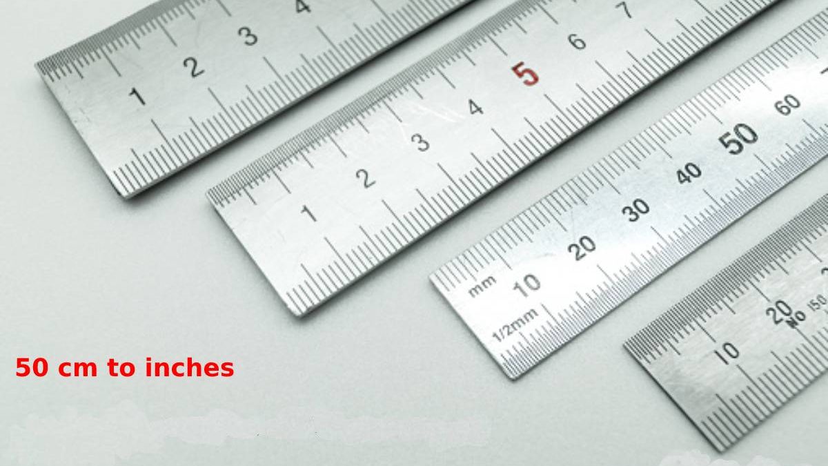 50 cm to inches How convert, easy method formula conversion chart 1-50