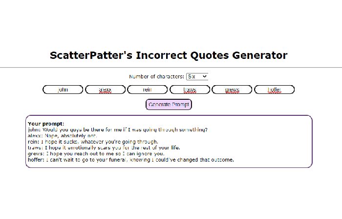 Incorrect quotes generator