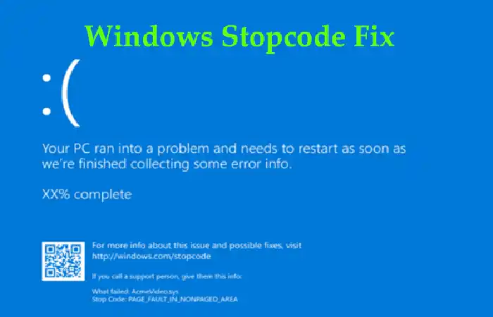 What is the Windows stop code for_ pii_email_68e84acaa113cfec3723
