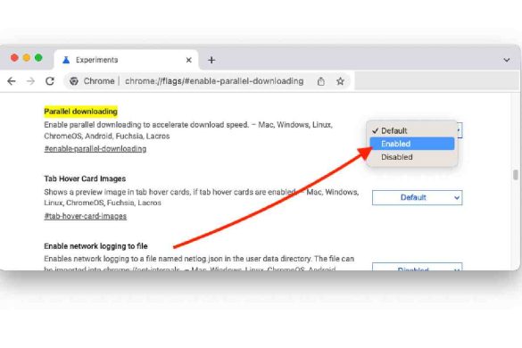 Chrome Flags _# Enable Parallel Downloading.